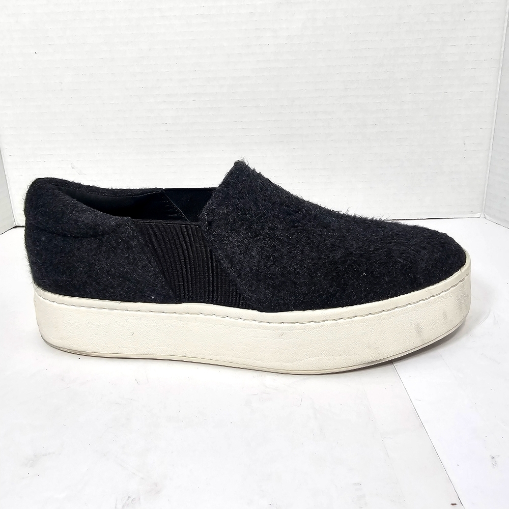 Vince Black and White Slip-On Sneakers